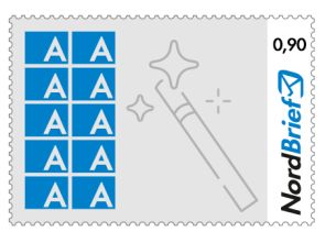 Wunschbriefmarke 0,90 EUR (10 gleiche Motive)