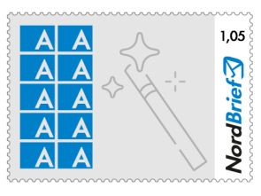Wunschbriefmarke 1,05 EUR (10 gleiche Motive)