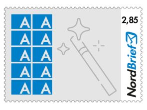 Wunschbriefmarke 2,85 EUR (10 gleiche Motive)
