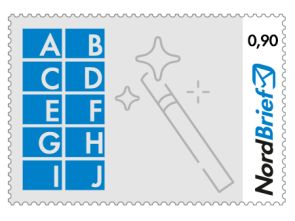 Wunschbriefmarke 0,90 EUR (10 verschiedene Motive)
