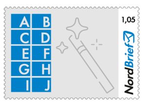 Wunschbriefmarke 1,05 EUR (10 verschiedene Motive)