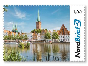 Obertrave Lübeck - Briefmarke Großbrief