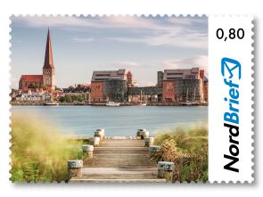 Rostocker Stadthafen - Briefmarke Standardbrief